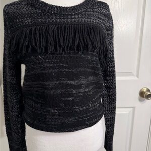 Banana Republic Black Fringe Sweater